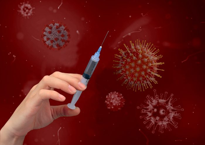 Syringe and Virus Cells Photo
