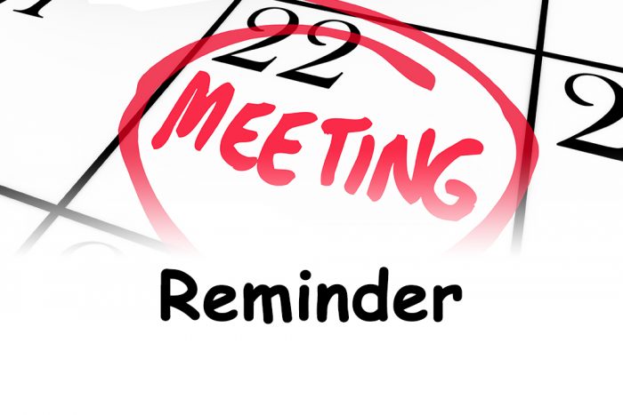 Meeting Word Circled On Calendar Red Marker